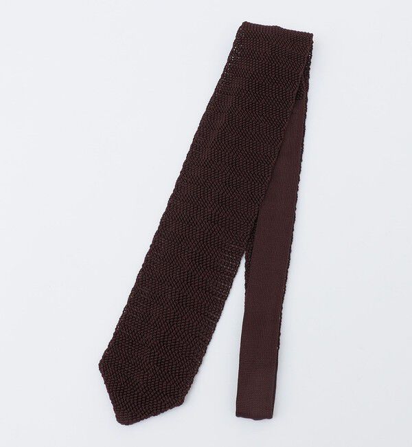 SHIPS「SHIPS: イタリア製 ポインテッド ニット ネクタイ」|ネクタイ・蝶ネクタイ|ブラウン