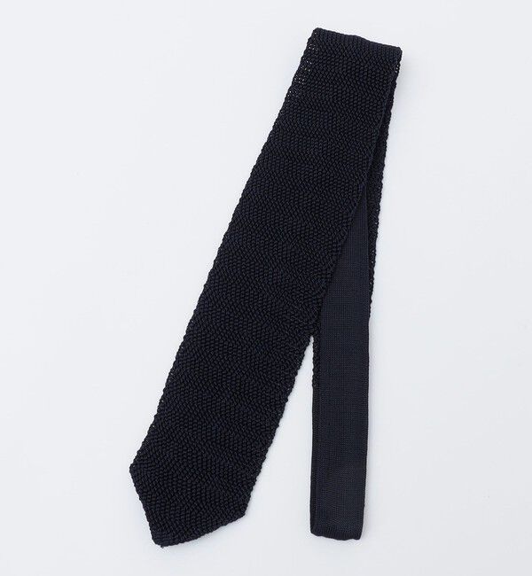 SHIPS「SHIPS: イタリア製 ポインテッド ニット ネクタイ」|ネクタイ・蝶ネクタイ|ネイビー