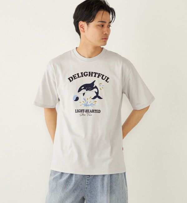 SHIPS Colors 「SHIPS Colors: パッチワーク プリント Tシャツ」|Tシャツ・カットソー|ライトグレー