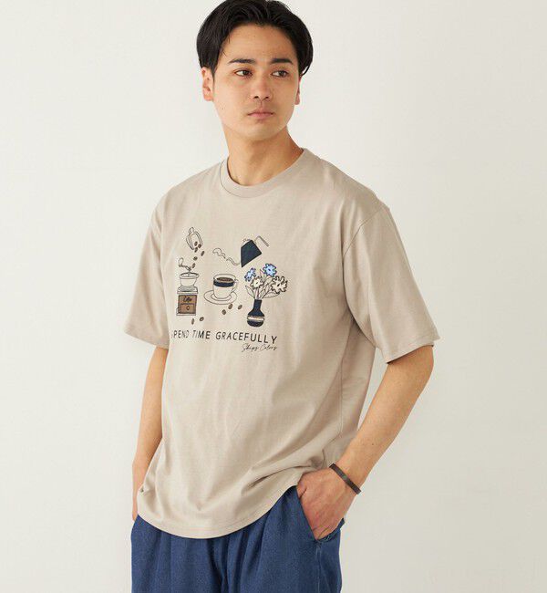 SHIPS Colors 「SHIPS Colors: パッチワーク プリント Tシャツ」|Tシャツ・カットソー|カーキ