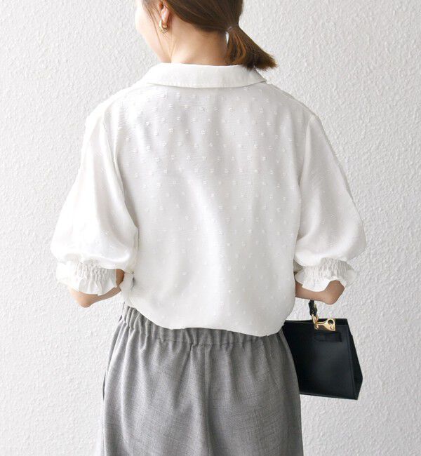 SHIPS any「SHIPS any:〈洗濯機可能〉カットドビー ジャージー パフ シャツ」|Tシャツ・カットソー|