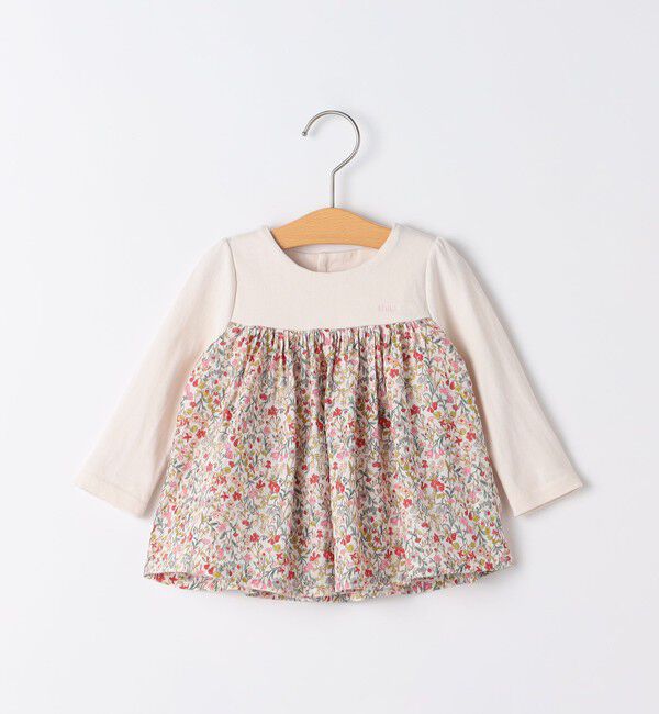 SHIPS KIDS「SHIPS KIDS:70～80cm / フラワー 長袖 セット ロンパース」|ロンパース|