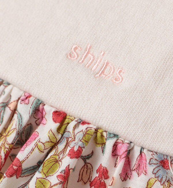 SHIPS KIDS「SHIPS KIDS:70～80cm / フラワー 長袖 セット ロンパース」|ロンパース|