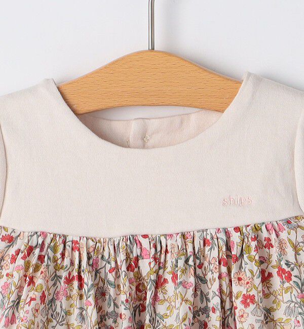 SHIPS KIDS「SHIPS KIDS:70～80cm / フラワー 長袖 セット ロンパース」|ロンパース|