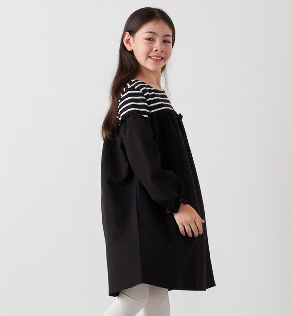 SHIPS any「SHIPS any:〈洗濯機可能〉ボーダー/ソリッド 切り替え ワンピース<KIDS>」|ワンピース|