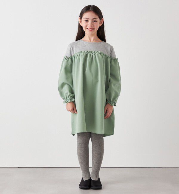 SHIPS any「SHIPS any:〈洗濯機可能〉ボーダー/ソリッド 切り替え ワンピース<KIDS>」|ワンピース|