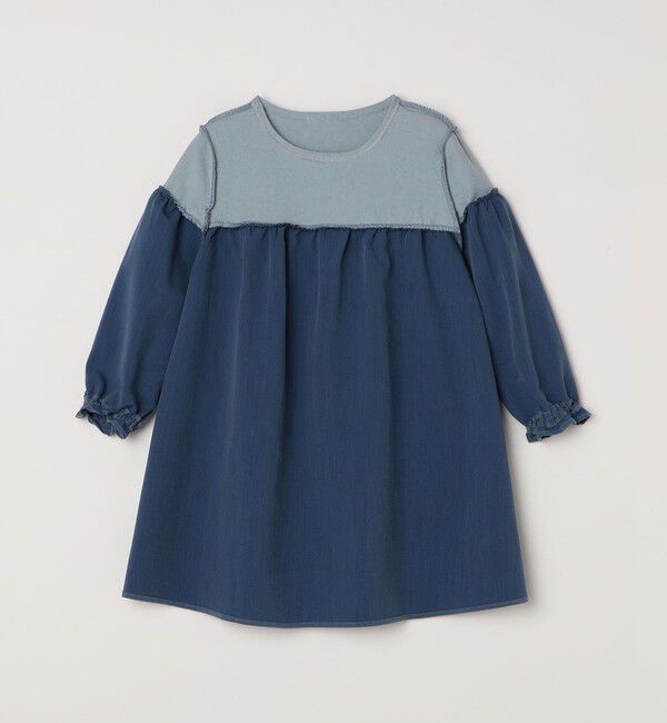 SHIPS any「SHIPS any:〈洗濯機可能〉ボーダー/ソリッド 切り替え ワンピース<KIDS>」|ワンピース|