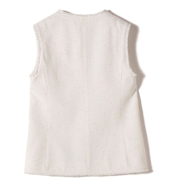 SHIPS for women「《予約》ランダム ラメ ノーカラー ボックス ジレ（セレモニー対応可）」|ベスト・ジレ|