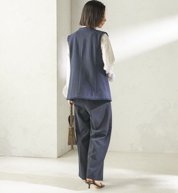 SHIPS for women「《予約》ランダム ラメ ノーカラー ボックス ジレ（セレモニー対応可）」|ベスト・ジレ|