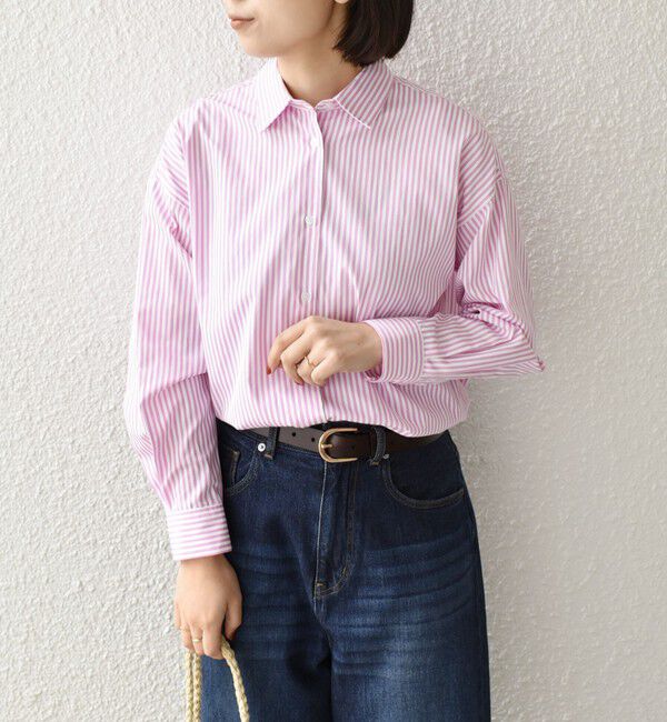 SHIPS Colors 「SHIPS Colors:〈手洗い可能〉ストライプ オーバー シャツ 2」|シャツ・ブラウス|