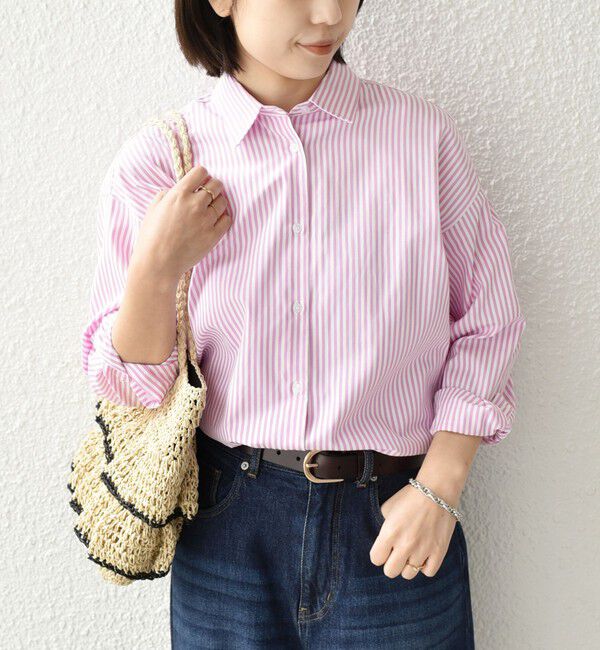 SHIPS Colors 「SHIPS Colors:〈手洗い可能〉ストライプ オーバー シャツ 2」|シャツ・ブラウス|