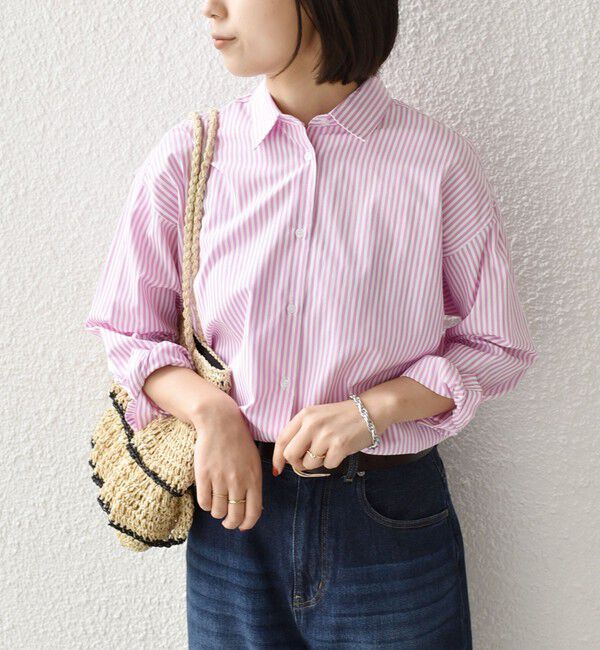 SHIPS Colors 「SHIPS Colors:〈手洗い可能〉ストライプ オーバー シャツ 2」|シャツ・ブラウス|