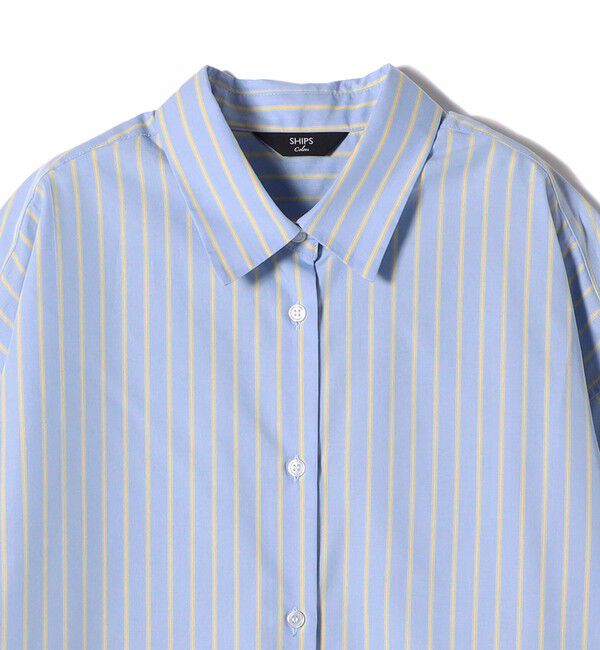 SHIPS Colors 「SHIPS Colors:〈手洗い可能〉ストライプ オーバー シャツ 2」|シャツ・ブラウス|