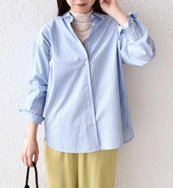 SHIPS Colors 「SHIPS Colors:〈手洗い可能〉ストライプ オーバー シャツ 2」|シャツ・ブラウス|