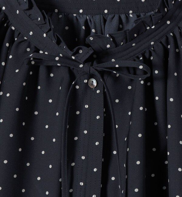 SHIPS for women「《予約》〈手洗い可能〉ドット リボン デザイン 長袖 ブラウス」|シャツ・ブラウス|