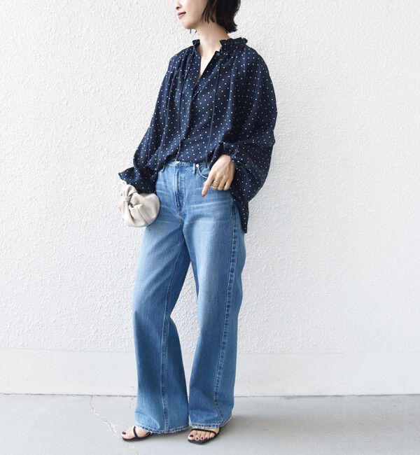 SHIPS for women「《予約》〈手洗い可能〉ドット リボン デザイン 長袖 ブラウス」|シャツ・ブラウス|