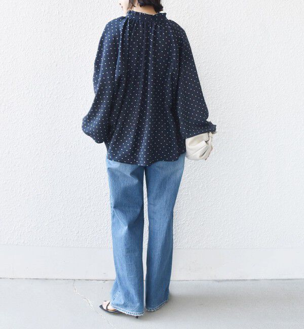 SHIPS for women「《予約》〈手洗い可能〉ドット リボン デザイン 長袖 ブラウス」|シャツ・ブラウス|