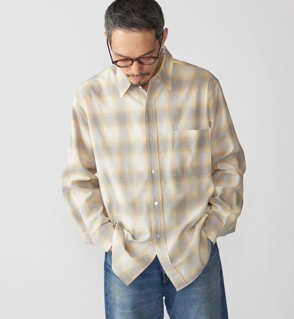 SHIPS「SHIPS: ミツマサ コットン ウール レギュラーカラー シャツ」|シャツ・ブラウス|