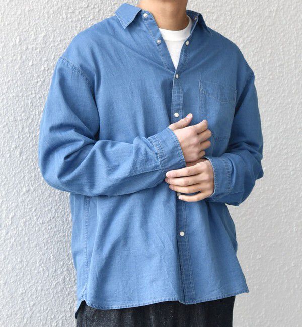 SHIPS any「SHIPS any: 3.5oz スーパーライト デニム スナップ ボタン リラックス シャツ◆」|シャツ・ブラウス|