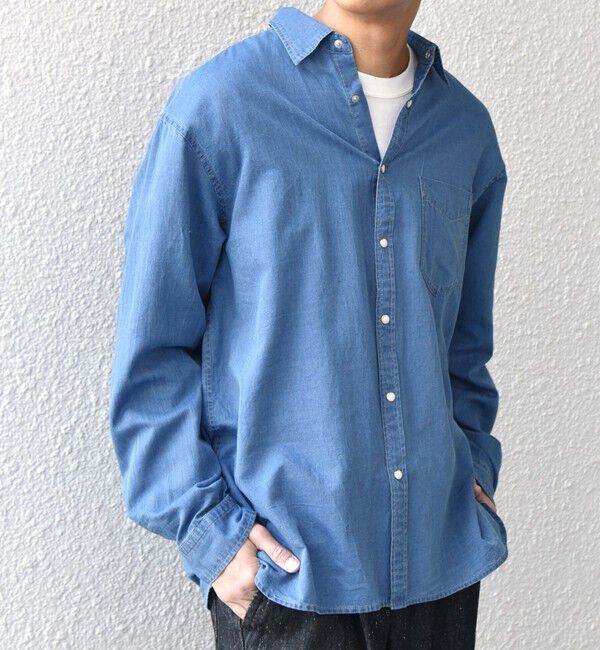 SHIPS any「SHIPS any: 3.5oz スーパーライト デニム スナップ ボタン リラックス シャツ◆」|シャツ・ブラウス|
