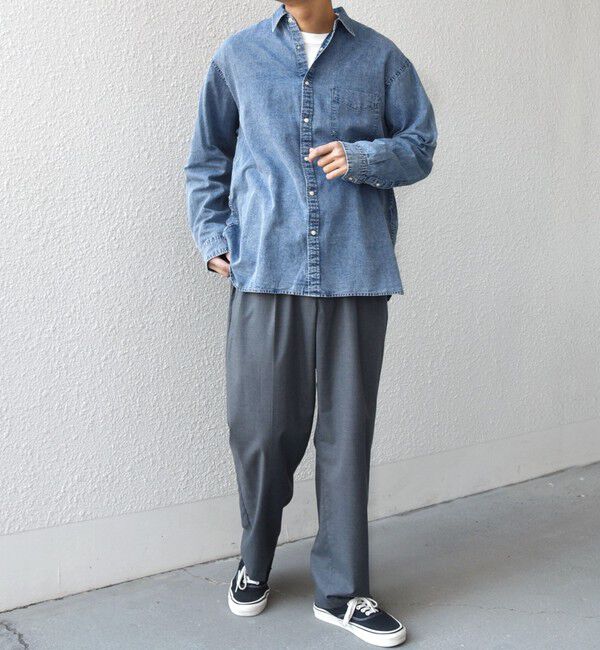 SHIPS any「SHIPS any: 3.5oz スーパーライト デニム スナップ ボタン リラックス シャツ◆」|シャツ・ブラウス|