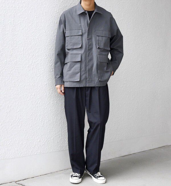 SHIPS any「SHIPS any: コットン/ナイロン ワッシャー BDU シャツ(セットアップ対応)◆」|シャツ・ブラウス|