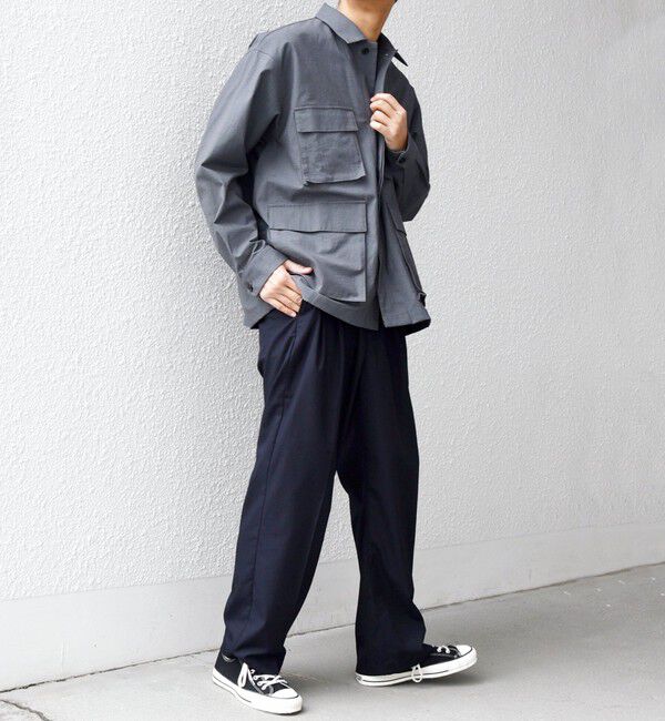 SHIPS any「SHIPS any: コットン/ナイロン ワッシャー BDU シャツ(セットアップ対応)◆」|シャツ・ブラウス|