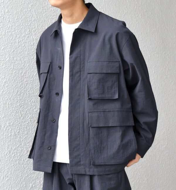 SHIPS any「SHIPS any: コットン/ナイロン ワッシャー BDU シャツ(セットアップ対応)◆」|シャツ・ブラウス|