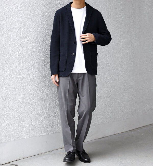 SHIPS any「SHIPS any:〈洗濯機可能〉TEXBRID(R) リネン混 タックハニカム ニッティング ジャケット◆」|テーラードジャケット|