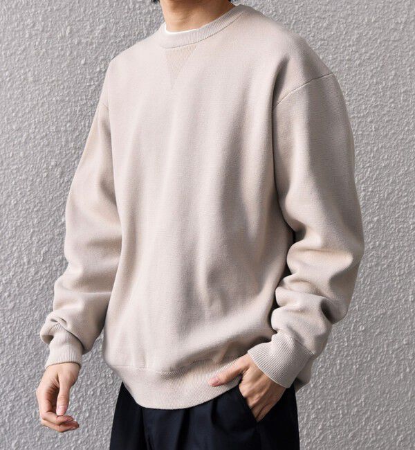SHIPS any「SHIPS any:〈手洗い可能〉ミラノリブ コットンライク クルーネック ニット◆」|ニット・セーター|ベージュ