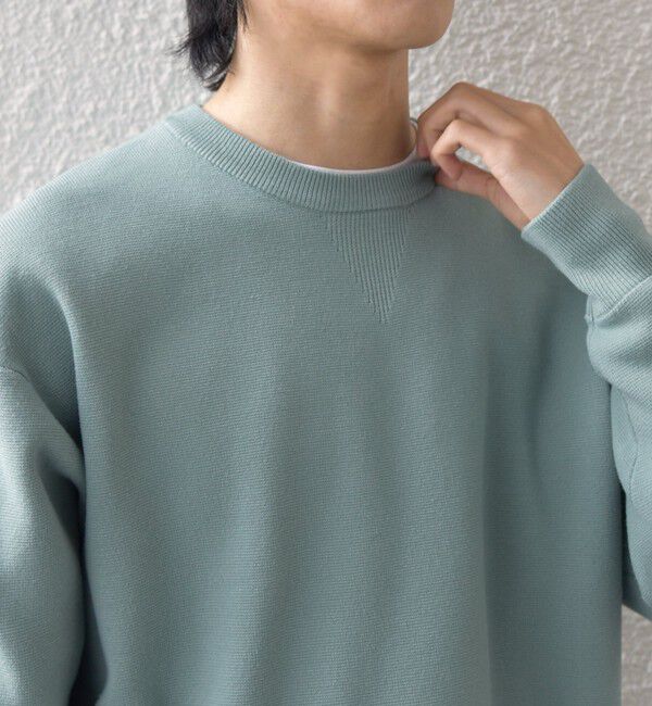 SHIPS any「SHIPS any:〈手洗い可能〉ミラノリブ コットンライク クルーネック ニット◆」|ニット・セーター|ライトブルー