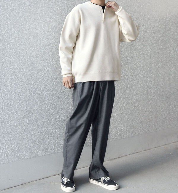 SHIPS any「SHIPS any:〈手洗い可能〉ミラノリブ コットンライク ヘンリーネック ニット◆」|ニット・セーター|