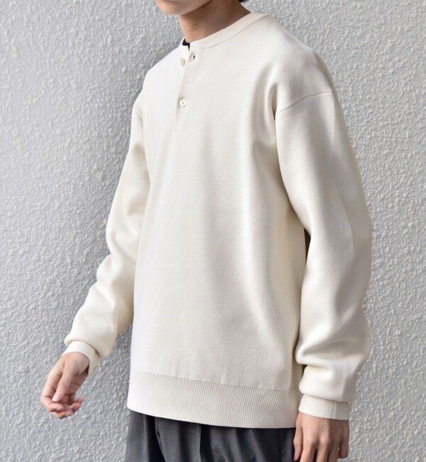 SHIPS any「SHIPS any:〈手洗い可能〉ミラノリブ コットンライク ヘンリーネック ニット◆」|ニット・セーター|