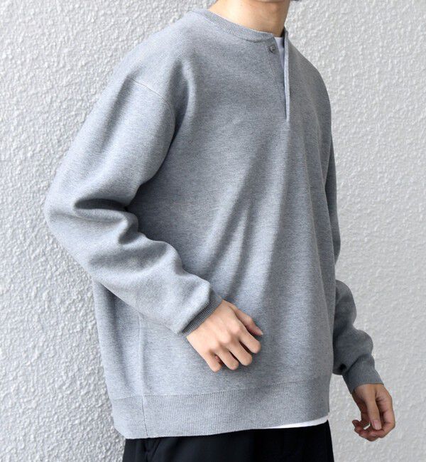 SHIPS any「SHIPS any:〈手洗い可能〉ミラノリブ コットンライク ヘンリーネック ニット◆」|ニット・セーター|