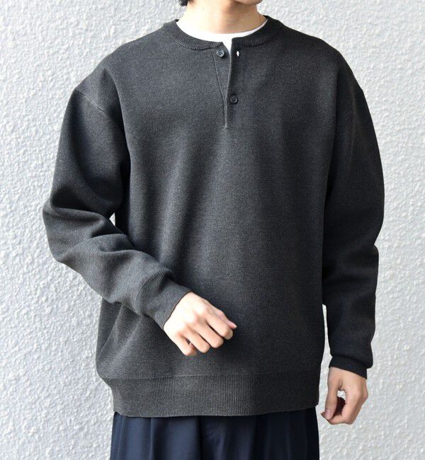 SHIPS any「SHIPS any:〈手洗い可能〉ミラノリブ コットンライク ヘンリーネック ニット◆」|ニット・セーター|