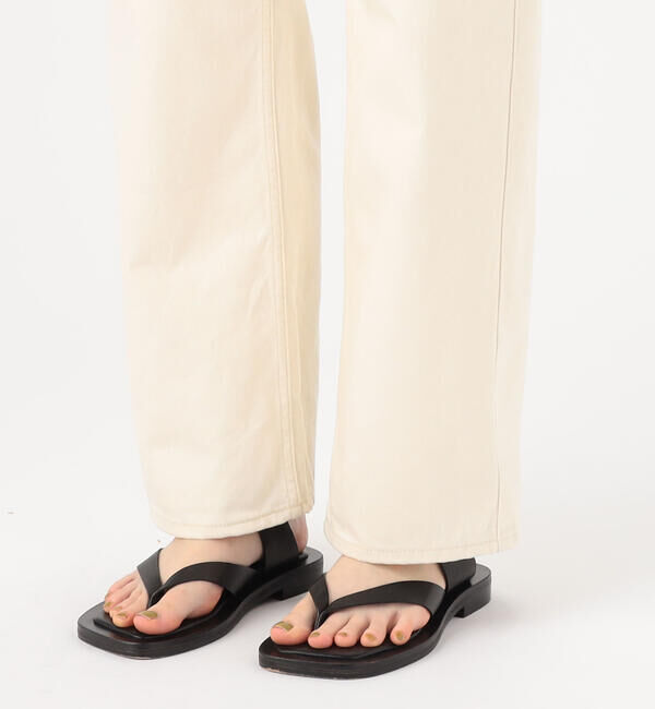 MACPHEE「コットンホワイトデニム セミワイドパンツ」|デニム|