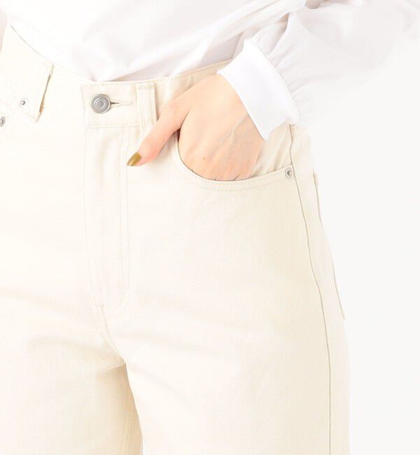 MACPHEE「コットンホワイトデニム セミワイドパンツ」|デニム|