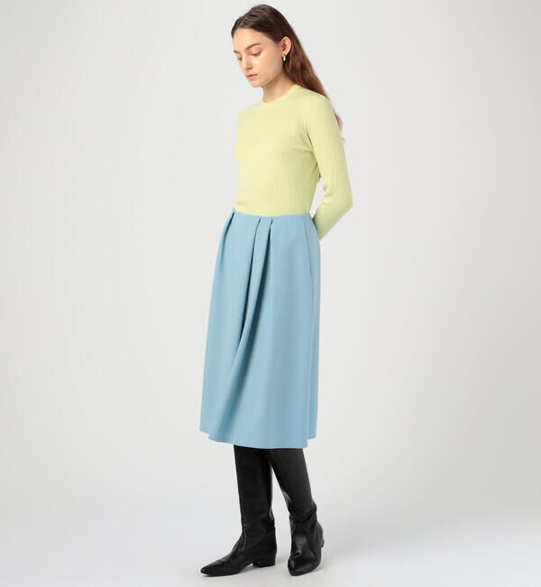 Ballsey「ポリエステルウールツイル アシンメトリータックスカート」|フレア|