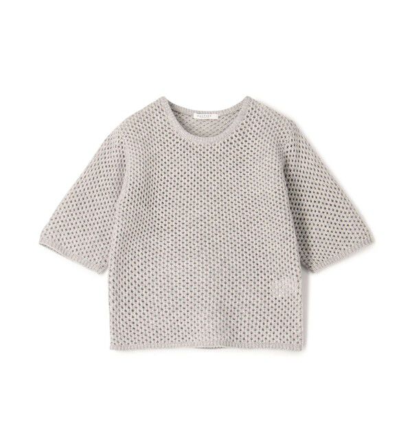 MACPHEE「ウールメッシュ ハーフスリーブプルオーバー」|ニット・セーター|13 ライトグレー