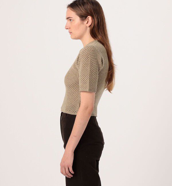 MACPHEE「ウールメッシュ ハーフスリーブプルオーバー」|ニット・セーター|