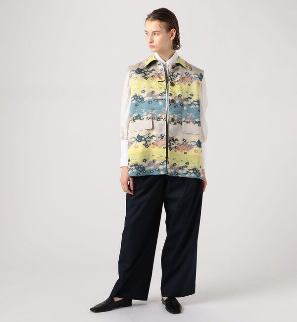 BACCA「シルクキュプラプリント リバーシブルジャケット」|ベスト・ジレ|