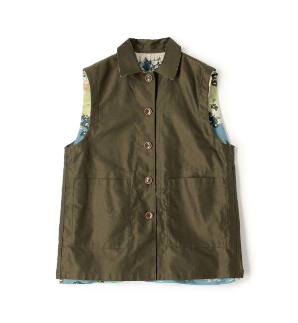 BACCA「シルクキュプラプリント リバーシブルジャケット」|ベスト・ジレ|