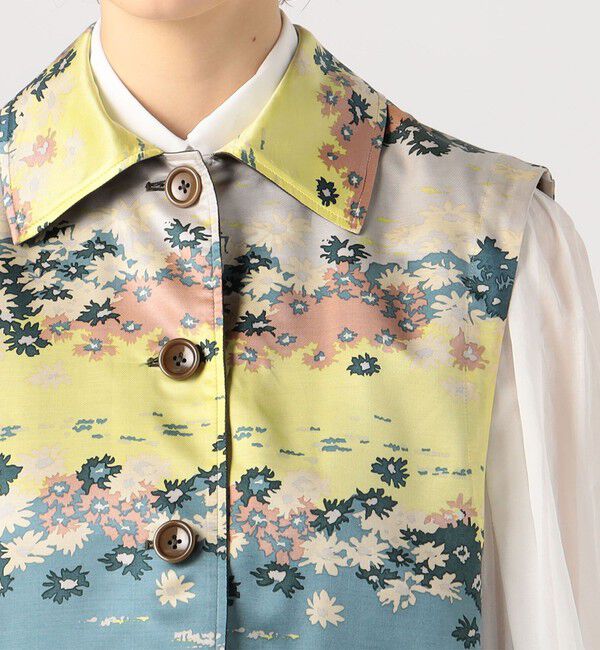 BACCA「シルクキュプラプリント リバーシブルジャケット」|ベスト・ジレ|