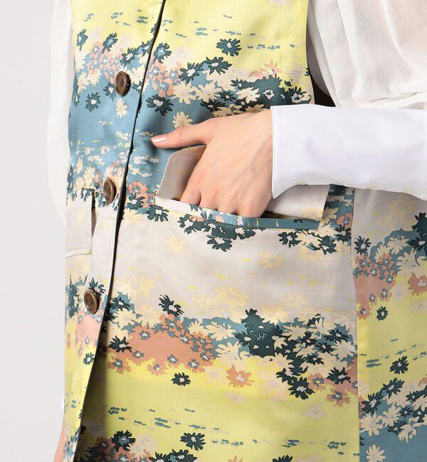 BACCA「シルクキュプラプリント リバーシブルジャケット」|ベスト・ジレ|