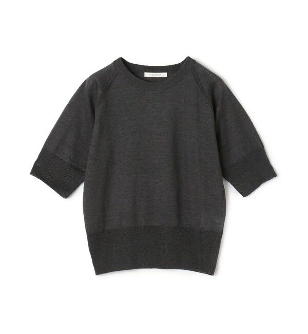 MACPHEE「プレーンリネン ラグランスリーブプルオーバー」|ニット・セーター|17 チャコールグレー