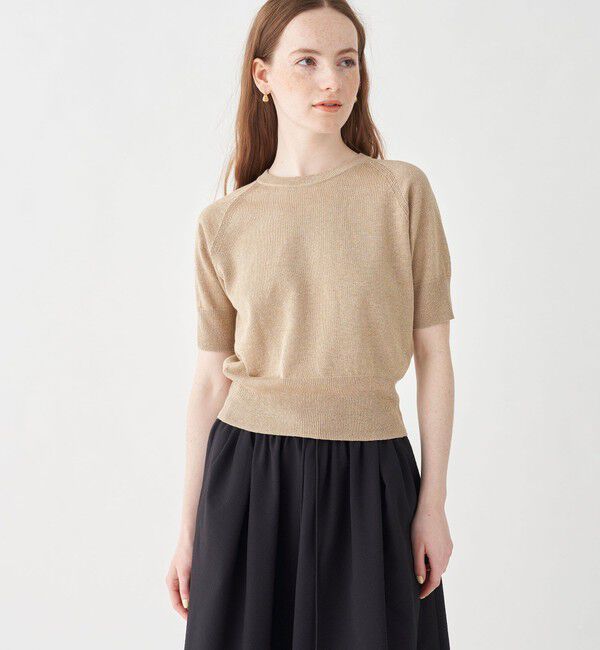 MACPHEE「プレーンリネン ラグランスリーブプルオーバー」|ニット・セーター|