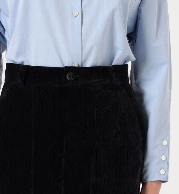 MACPHEE「ストレッチコーデュロイ Iラインマキシスカート」|タイト|