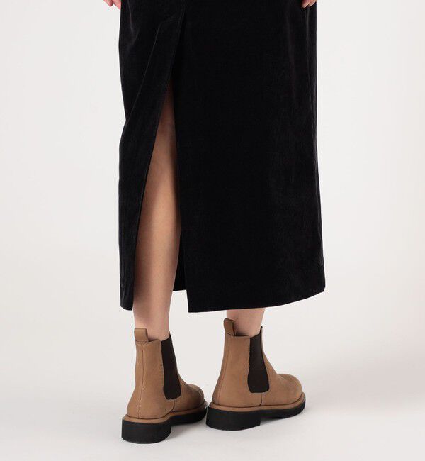 MACPHEE「ストレッチコーデュロイ Iラインマキシスカート」|タイト|