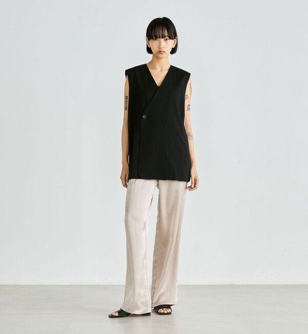 Edition「リネンストレッチ Vネックジレ」|ベスト・ジレ|