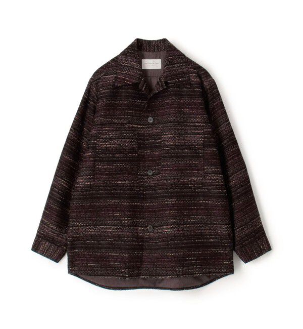 TOMORROWLAND MENS「ミックスツイード ダブルポケットシャツブルゾン」|ブルゾン・スタジャン|34 ピンク系